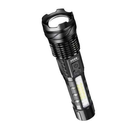 Super Powerful Rechargeable LED Flashlight – Adjustable Focus Torch with Flood & Spot Light for Camping, Fishing, Hunting & Emergencies