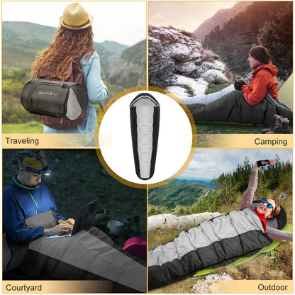 Mummy Sleeping Bag for Adults – 3-Season Warm & Water-Resistant Camping Sleeping Bag for Spring, Fall & Winter