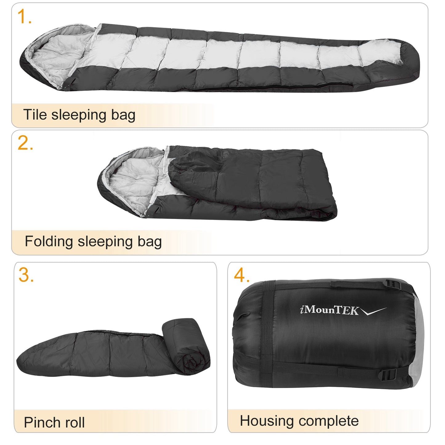 Mummy Sleeping Bag for Adults – 3-Season Warm & Water-Resistant Camping Sleeping Bag for Spring, Fall & Winter